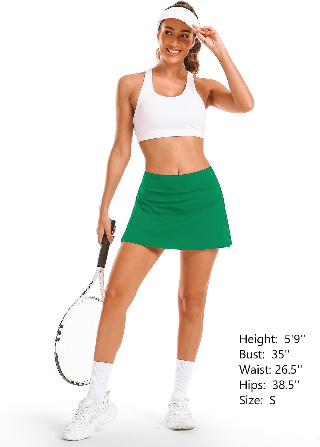 Stelle Women’s Tennis Golf Skirts High Waisted Athletic Skorts with Pockets(Evergreen)