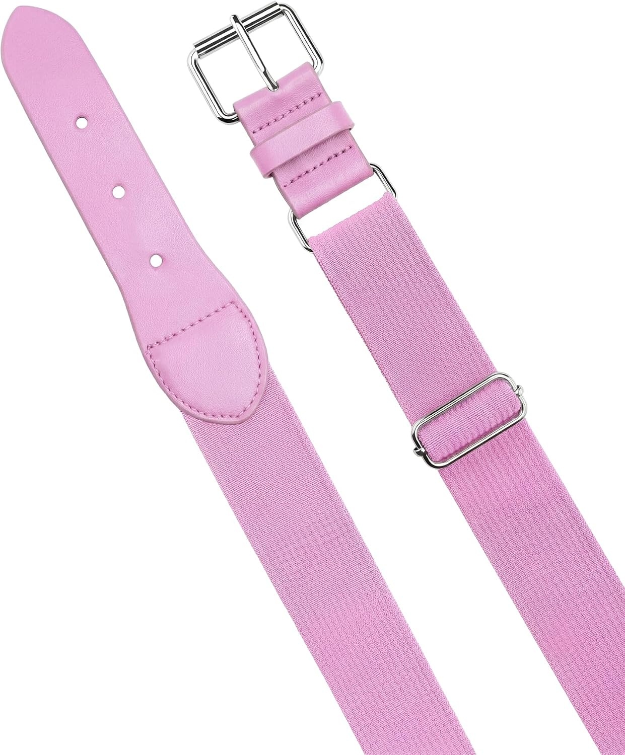 Stelle Baseball Softball Belt Elastic Adjustable Girls Boys Youth Adults | Secure Metal Buckle, Comfortable Stretch Fit, Fastpitch, Tee Ball, Uniform, Practice, Game Day, Durable, Women, Men(Petal Pink)