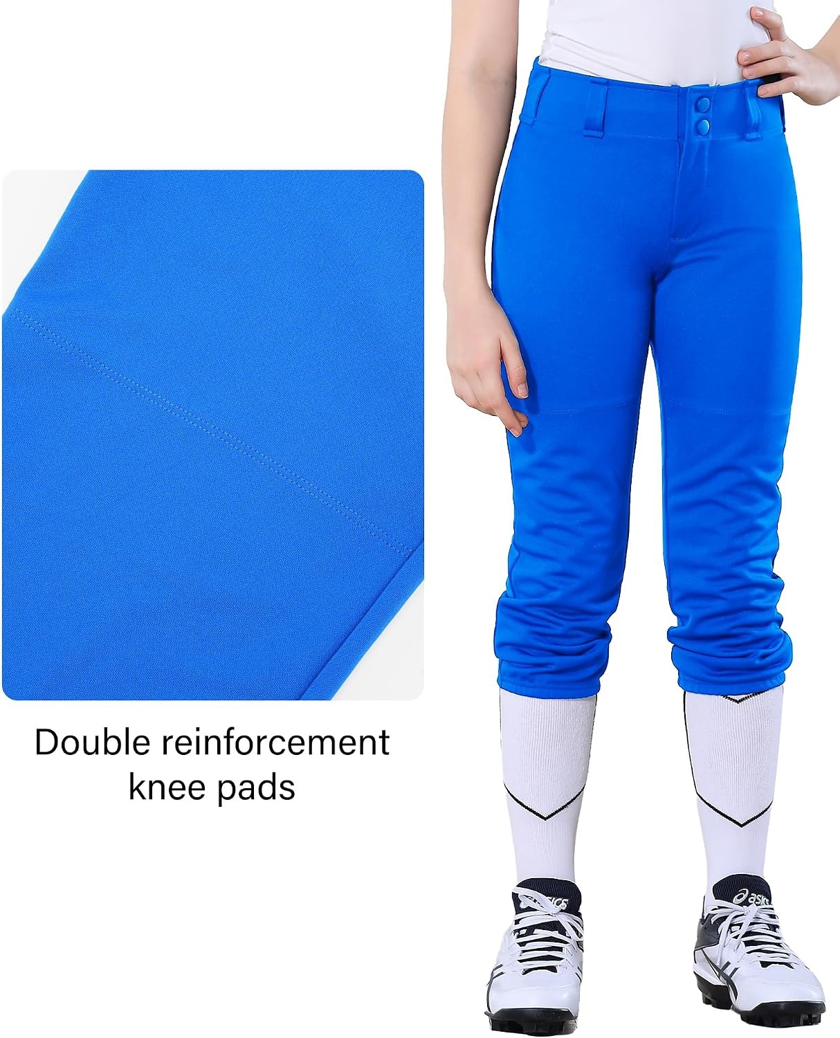 Stelle Girls’ Softball Pants Youth Kids Baseball Pants Fastpitch Pants with Pockets Boys Tee Ball(Blue)