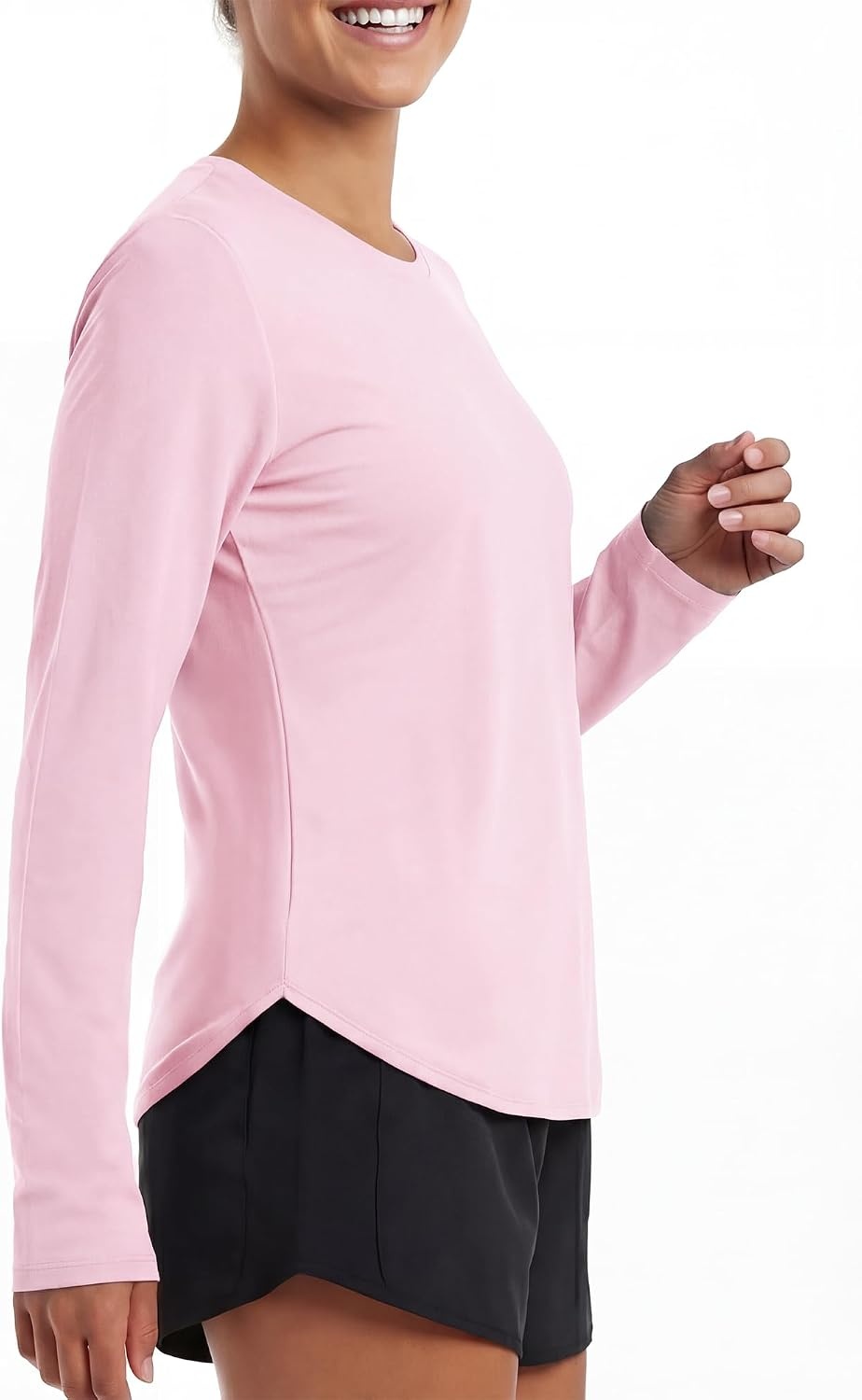 Stelle Women’s Long Sleeve Sun Shirts Quick Dry Workout Top(Petal Pink)