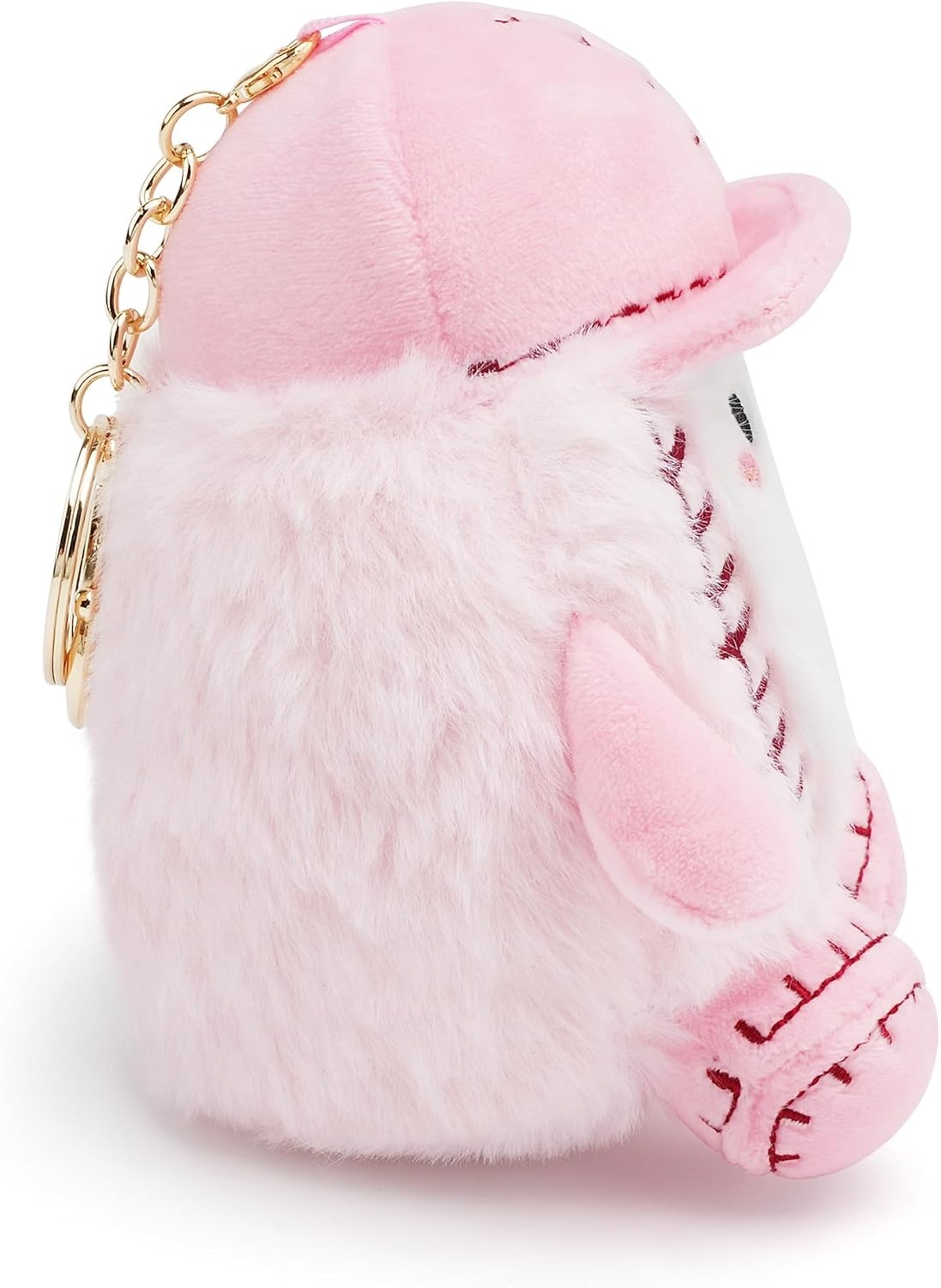 Stelle Cute Softball Plush Keychain for Backpack Kawaii Fuzzy Pink Bag Charm Soft Keychain Accessories Gifts for Girls(Pink-softball)