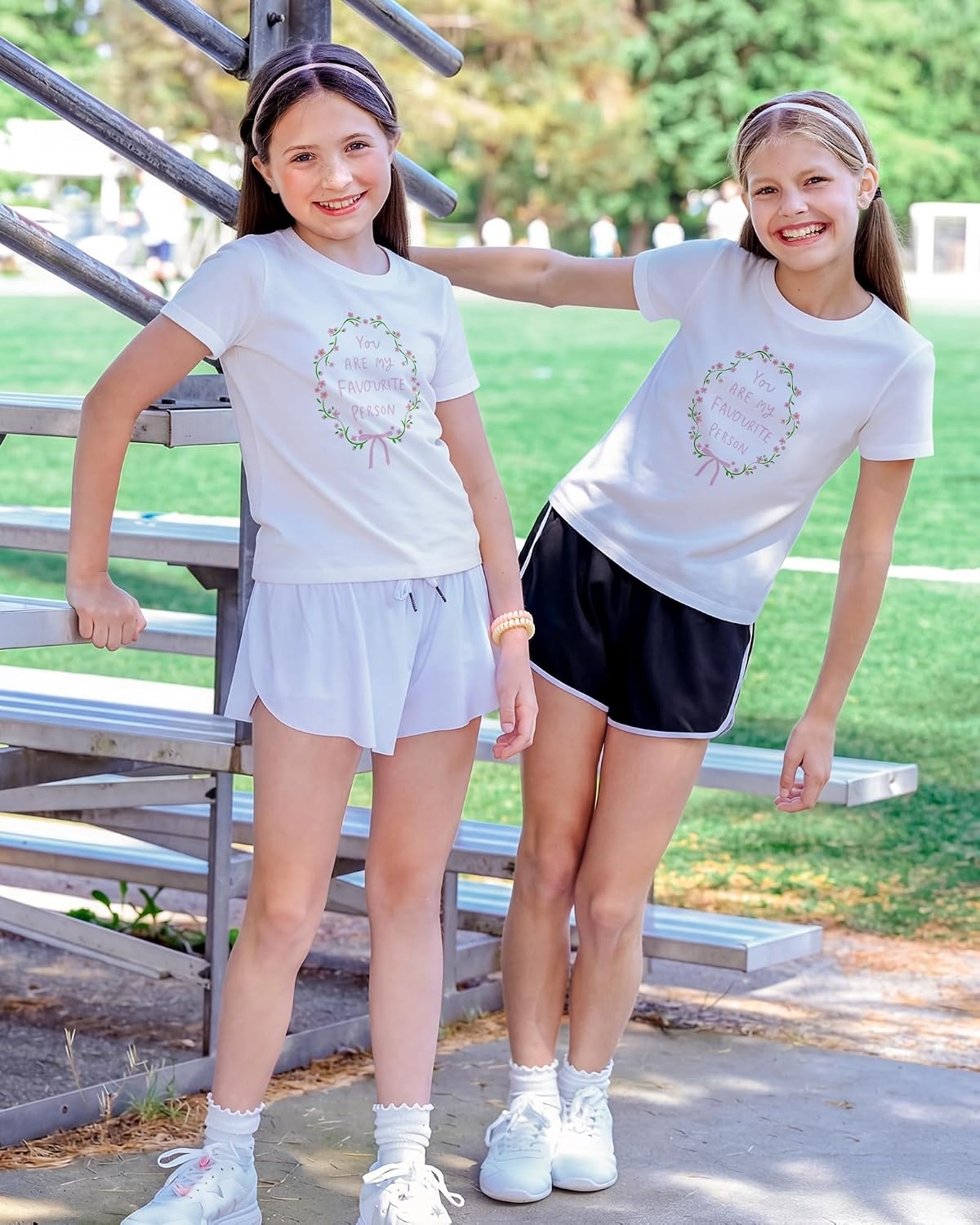 Stelle Girls Graphic T Shirt Cotton Crewneck Short Sleeve Casual Tee(Pink Garland|white)