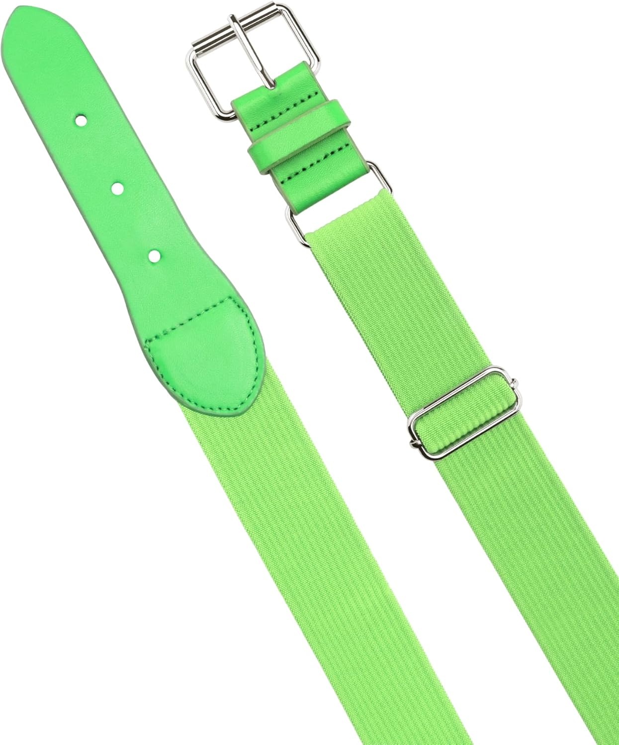 STELLE Baseball/Softball/Fastpitch Belt Girls Sports Elastic Adjustable Boys Uniform Belts Youth and Adult Sizes(Neon Green)