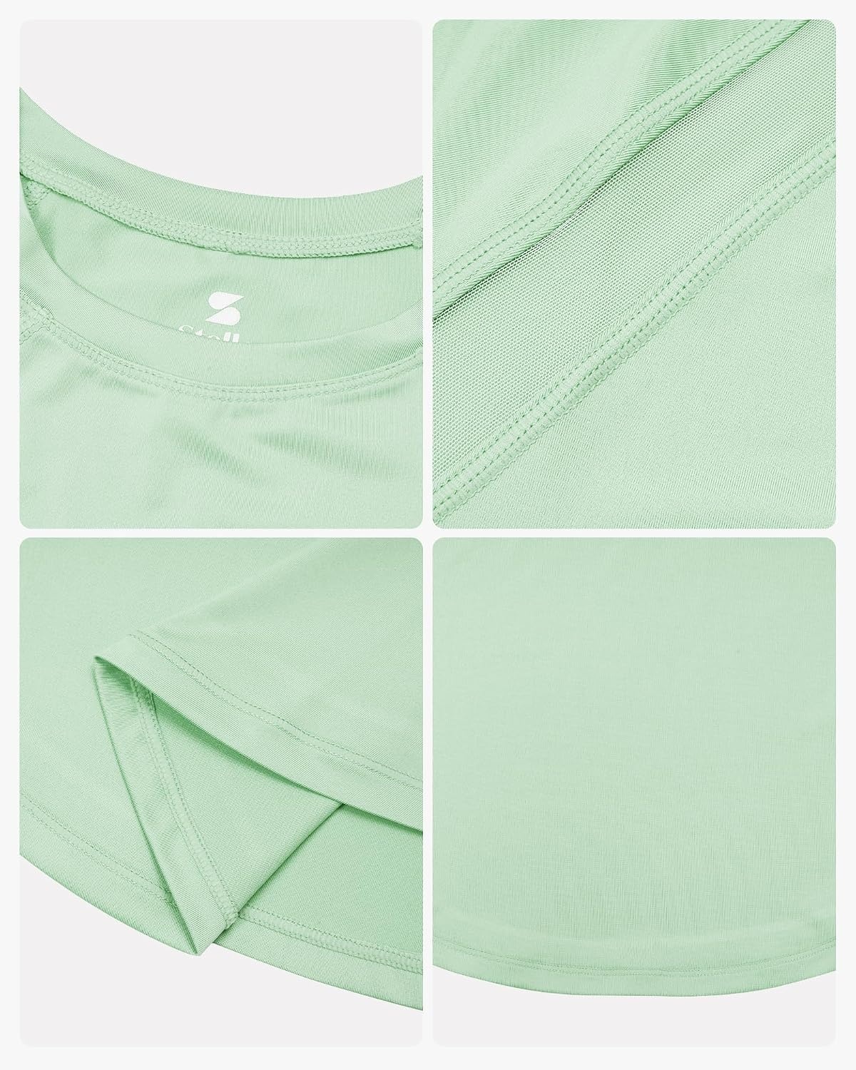 Stelle Athletic Shirts for Girls Short Sleeve Soccer Active Tshirts Kids(Pastel Green)