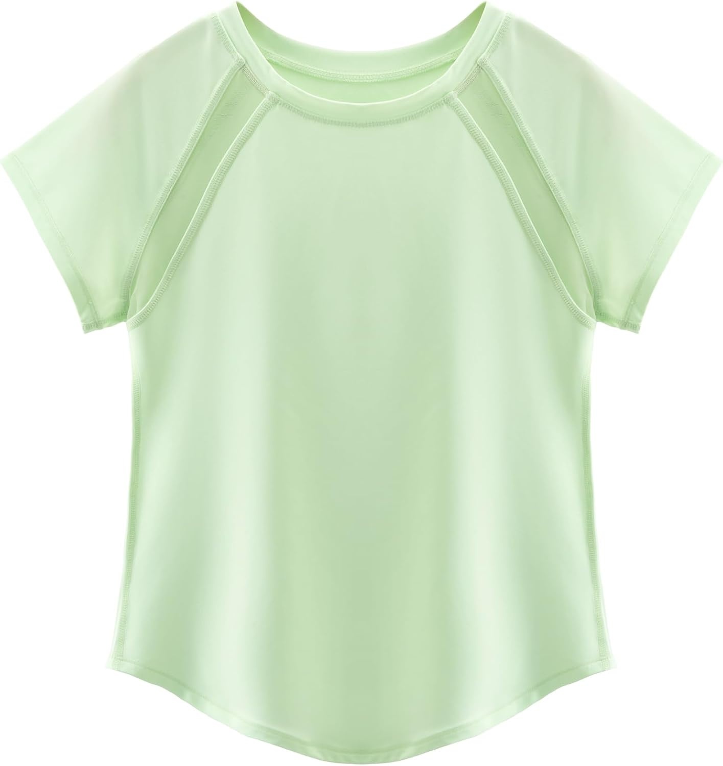 Stelle Athletic Shirts for Girls Short Sleeve Soccer Active Tshirts Kids(Pastel Green)