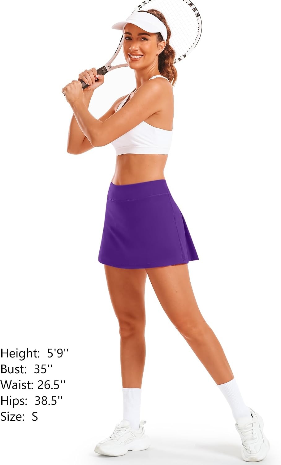 Stelle Women Tennis Skirt High Waisted Athletic Golf Skorts with Pockets(Purple)