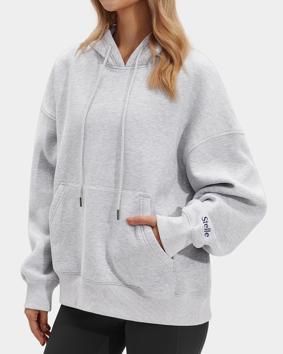 STELLE Womens Oversized Hoodies Fleece Sweatshirts Fall Fashion 2026 Pullover Sweaters Winter Clothes(Light Heather Grey)