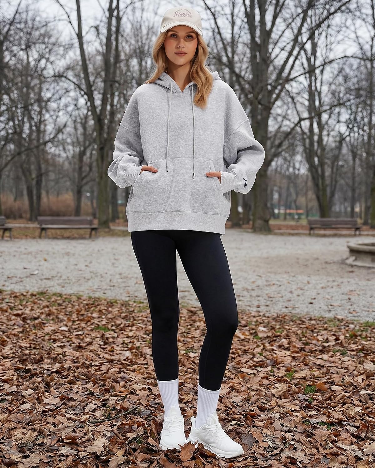 STELLE Womens Oversized Hoodies Fleece Sweatshirts Fall Fashion 2026 Pullover Sweaters Winter Clothes(Light Heather Grey)