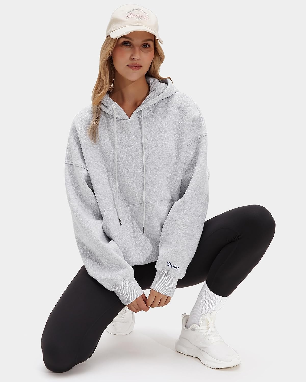 STELLE Womens Oversized Hoodies Fleece Sweatshirts Fall Fashion 2026 Pullover Sweaters Winter Clothes(Light Heather Grey)