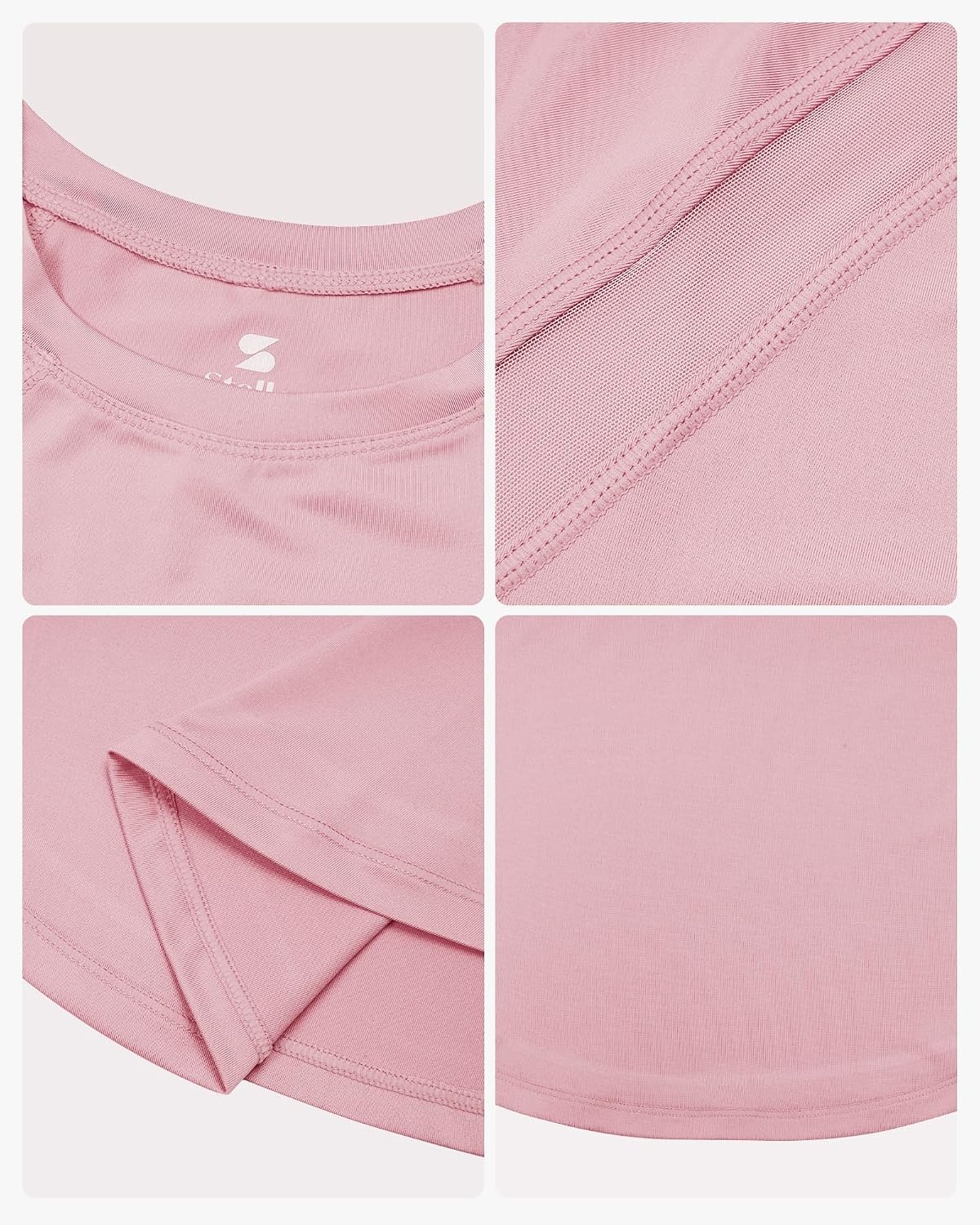Stelle Athletic Shirts for Girls Short Sleeve Soccer Active Tshirts Kids | Moisture-wicking, Quick Dry, Breathable, Lightweight, Running, Tennis, Training, Sports, Crewneck Top, Summer Tee(Light Pink)