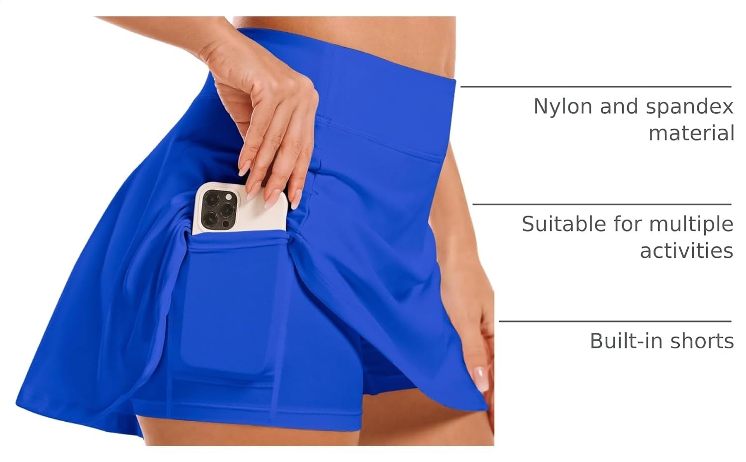 Stelle Women’s Tennis Golf Skirts High Waisted Athletic Skorts with Pockets(Sapphire)