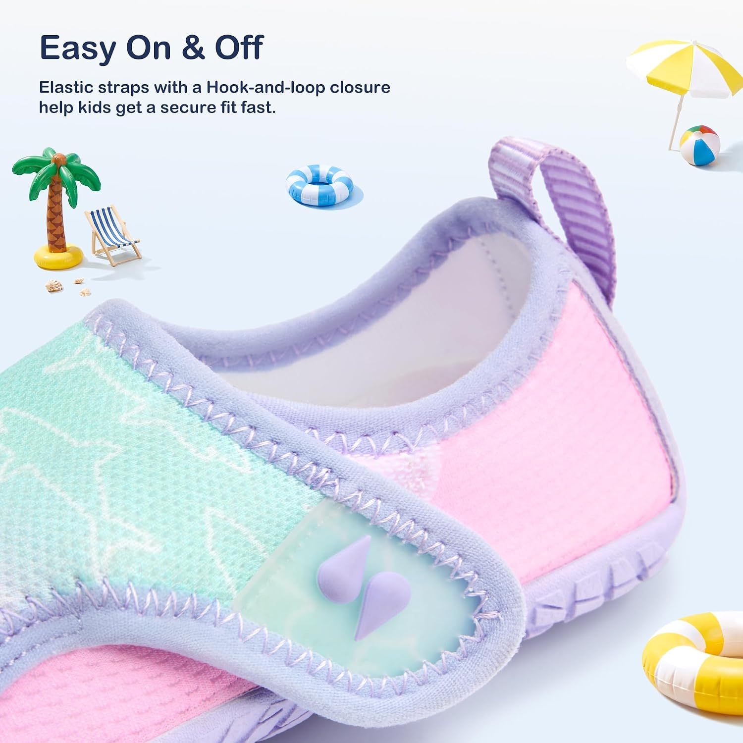 Stelle Toddler Water Shoes Kids Barefoot Non-Slip(Mermaid Ombre)