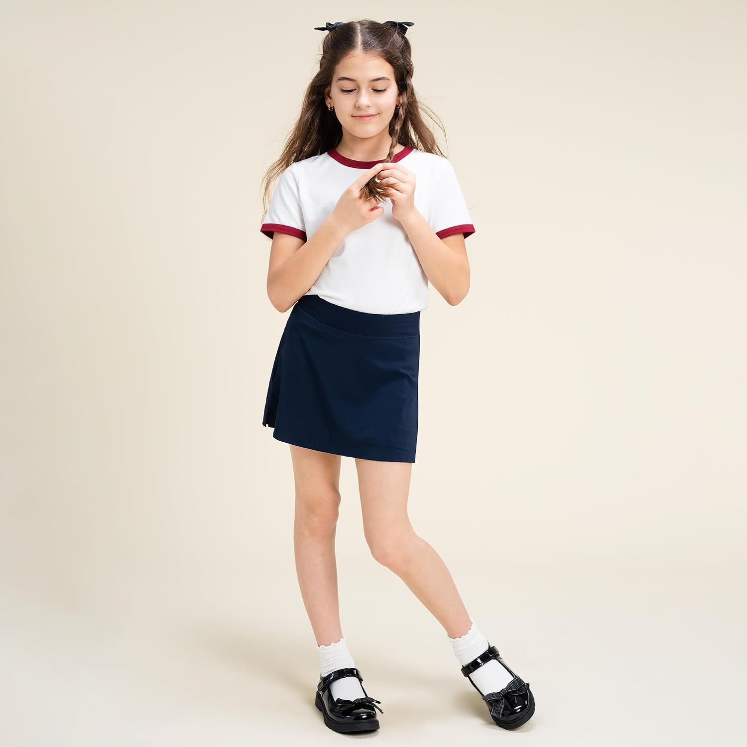 Stelle Girls Mary Jane Shoes School Uniform Flats Dress Shoes Detachable Bow Chunky Formal for Little/Big Kids | Removable bow, Cushioned comfort, Flexible outsole, Flower girl, Party, Comfortable all-day wear(Publack Pat)