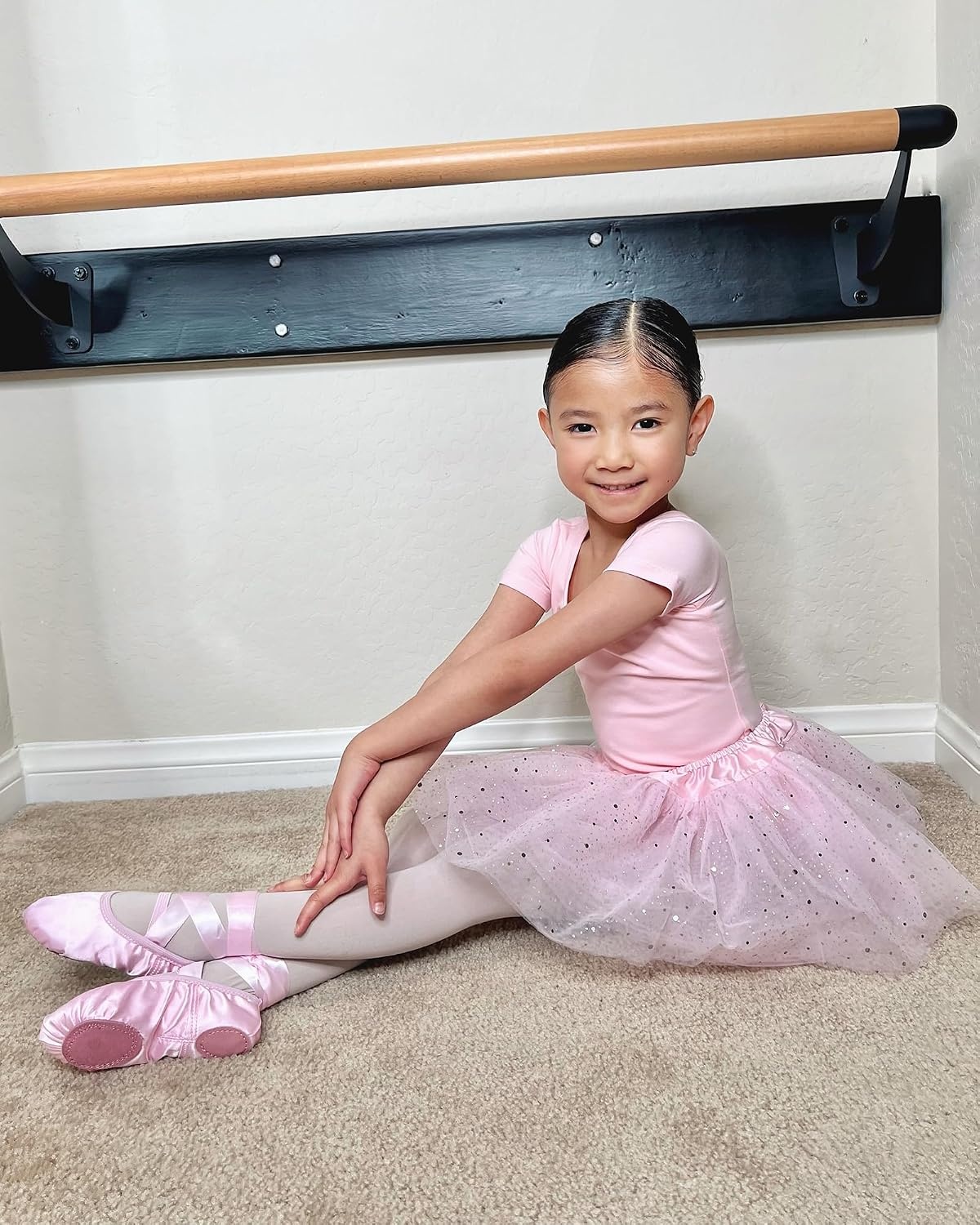 Stelle Ballet Shoes for Girls Satin/Ribbons Ballet Slippers Dance Shoes(Toddler/Little/Big Kids)(Pink)