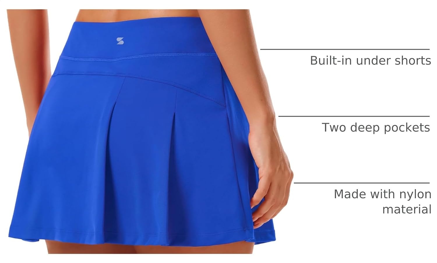 Stelle Women Tennis Skirt High Waisted Athletic Golf Skorts with Pockets(Sapphire)