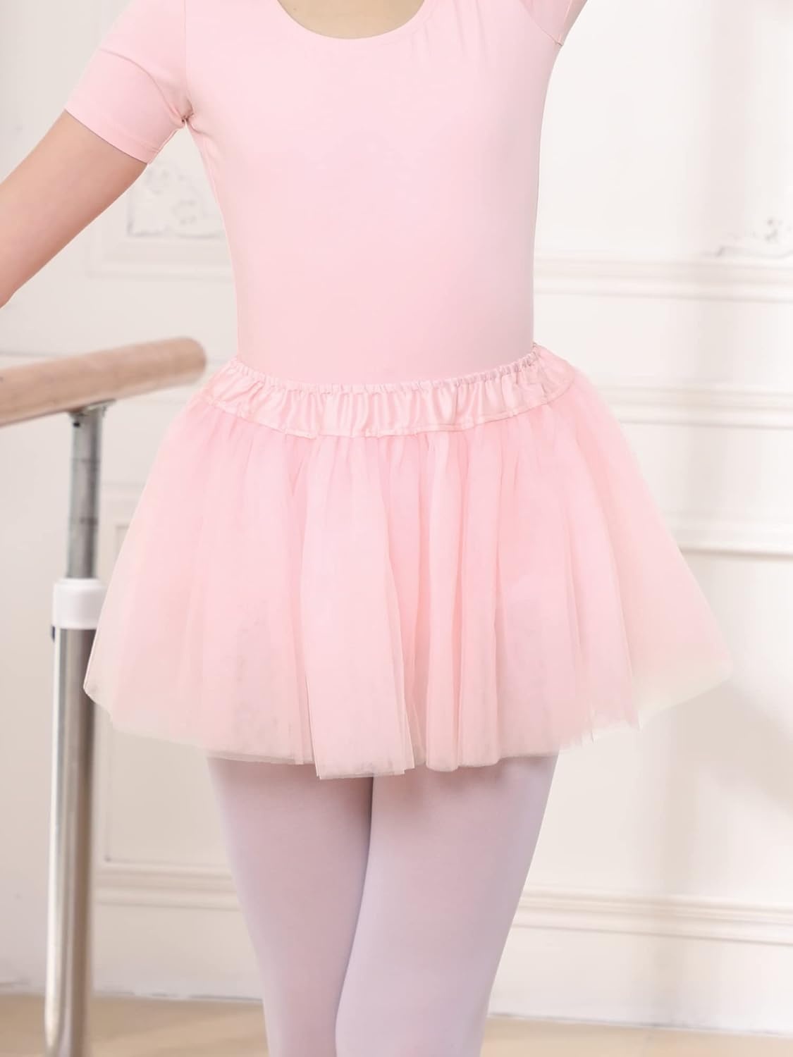 Stelle Girls Ballet Leotards Toddler Dance Outfit Combo with Pull on Skirt and Tights (Toddler/Little Kid/Big Kid)(03-ballet Pink (Tutu Skirt))