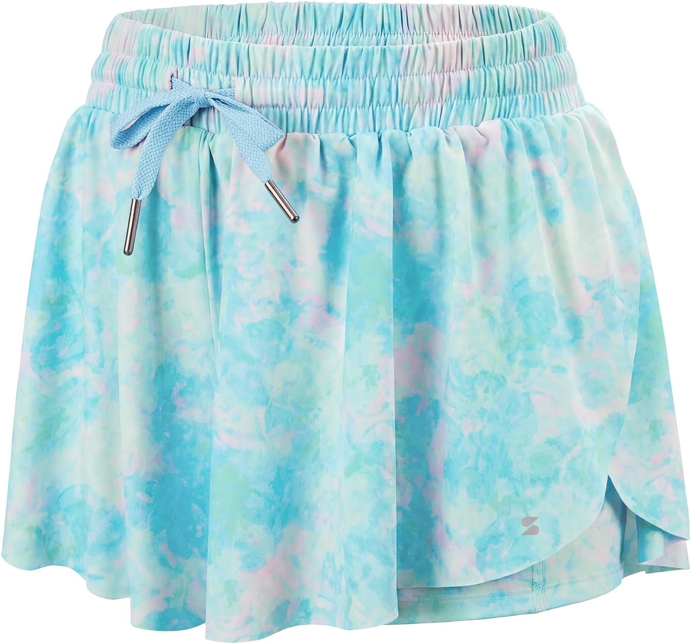 Stelle Girls Butterfly Shorts with Pockets Athletic Running Sports Skirt | 2 in 1 Sports short, 5-16 Years, Lightweight, Breathable, Quick-dry, Compression liner, 2 Inner pockets, Elastic waistband(Blue Meadow)