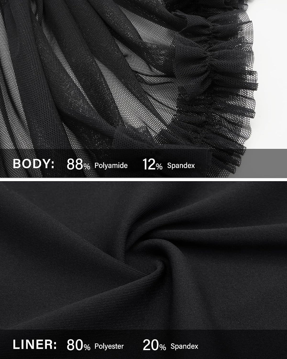 Stelle Women’s High Waist Athletic Skorts with Shorts Pockets Ruffle Flowy Mini Cake Skirt Layered Pleated Cute Casual Summer(Black)