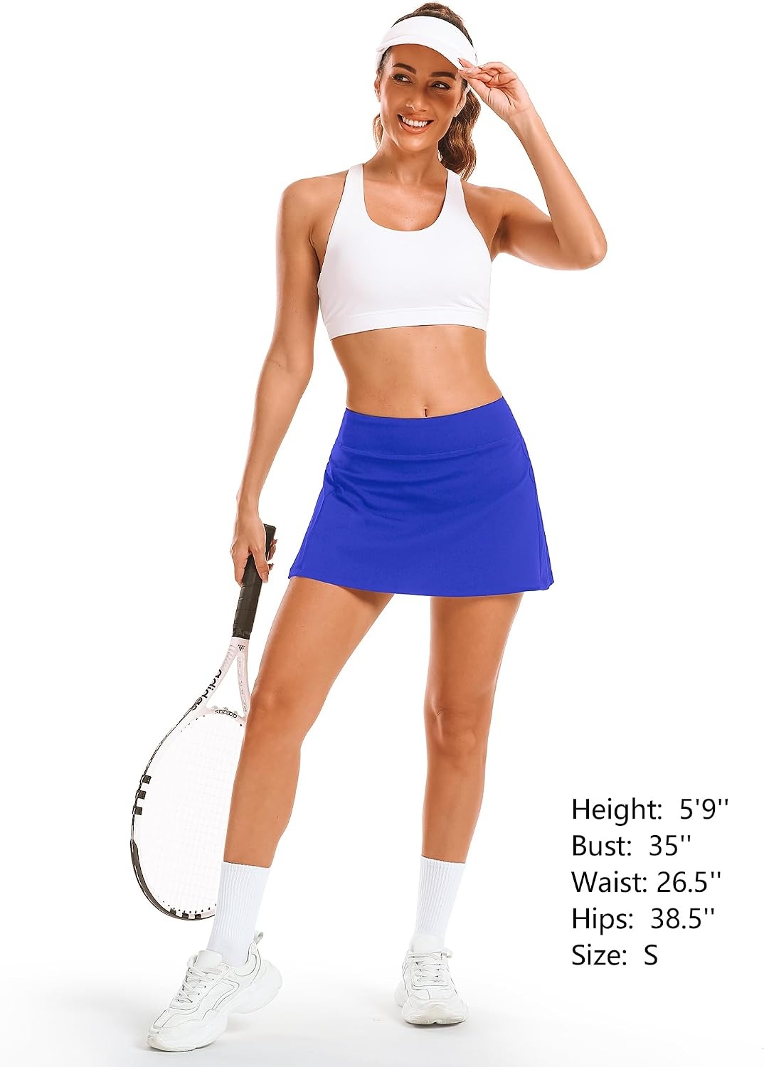 Stelle Women’s Tennis Golf Skirts High Waisted Athletic Skorts with Pockets | Built-In Shorts, Athletic Skirt, Tummy Control, Stretchy, Running, Pickleball, Workout, Casual, Skorts for Woman(Royal Blue)