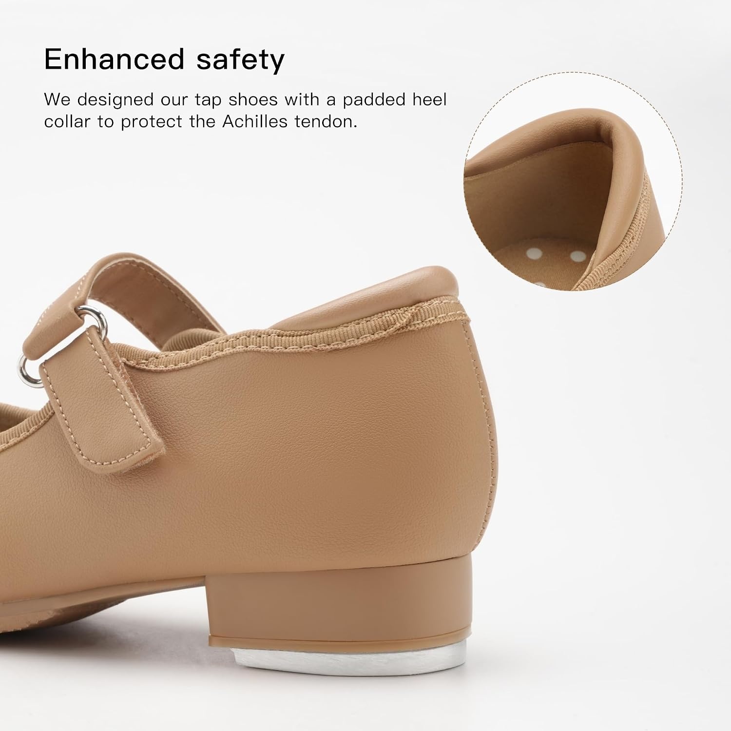 Stelle Tap Shoes for Girls Boys Patent Leather Detachable Bow Dance Shoes(Toddler/Little Kid/Big Kid)(Tan)
