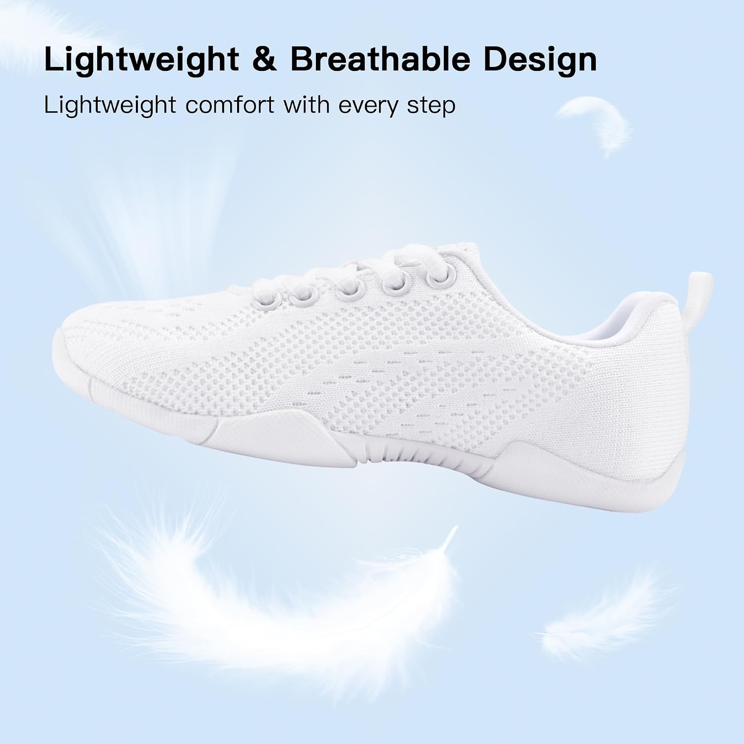 Stelle Cheer Shoes Girls and Women Knit Breathable(White)