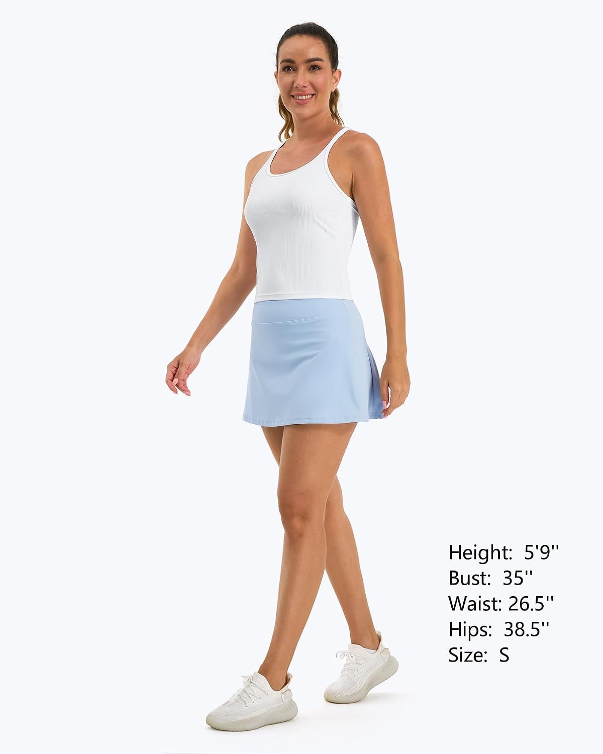 Stelle Women’s Sleeveless Tank Tops Scoop Neck Ribbed Racerback Camisole Tops for Workout Casual(White,L)