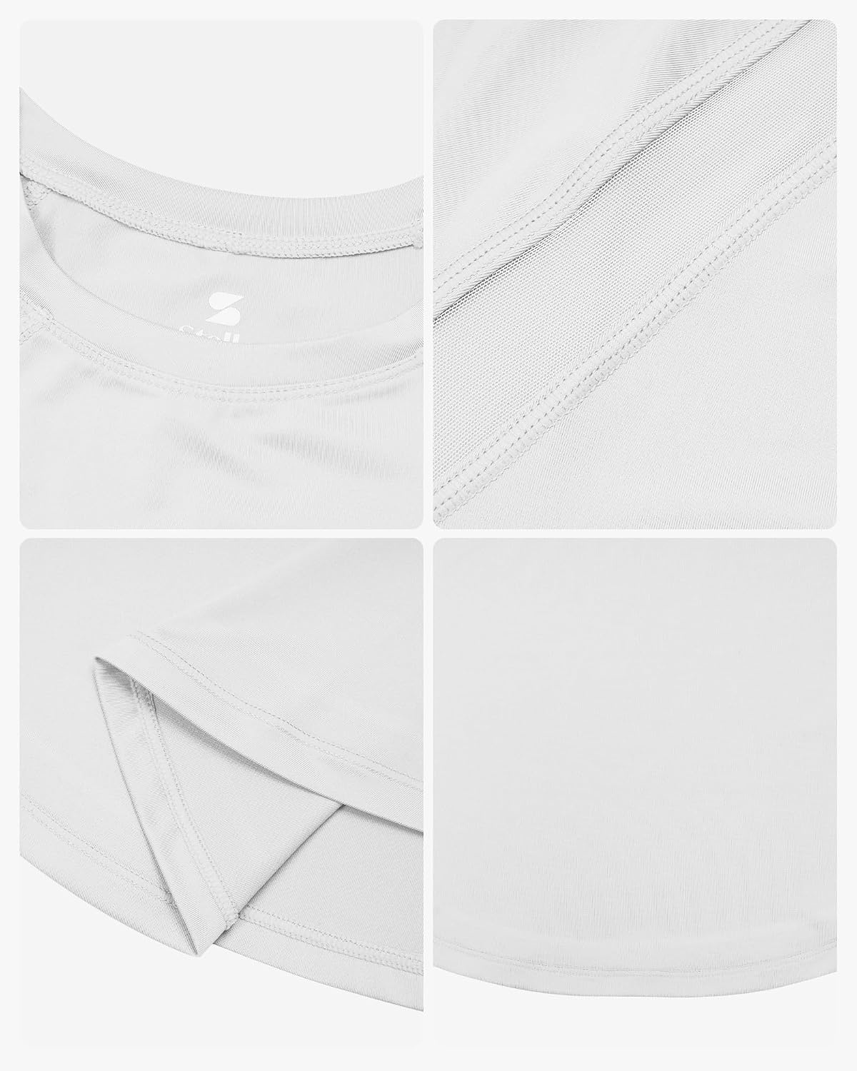 Stelle Girls Athletic Shirts Short Sleeve Crewneck T Shirts Active Sports Top Soccer Gym Workout Tshirt Summer Tees for Kid(White)
