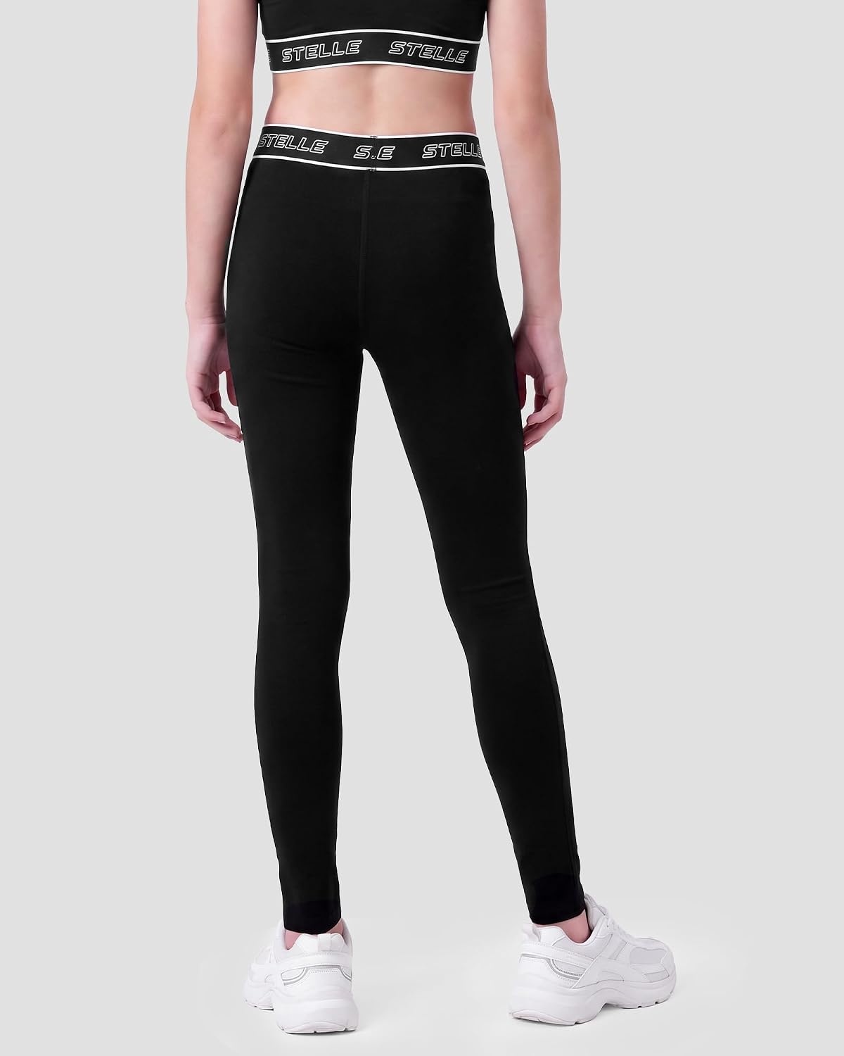 Stelle Girls Athletic Leggings Kids Dance Yoga Pants for Sports Casual Wear(Black)