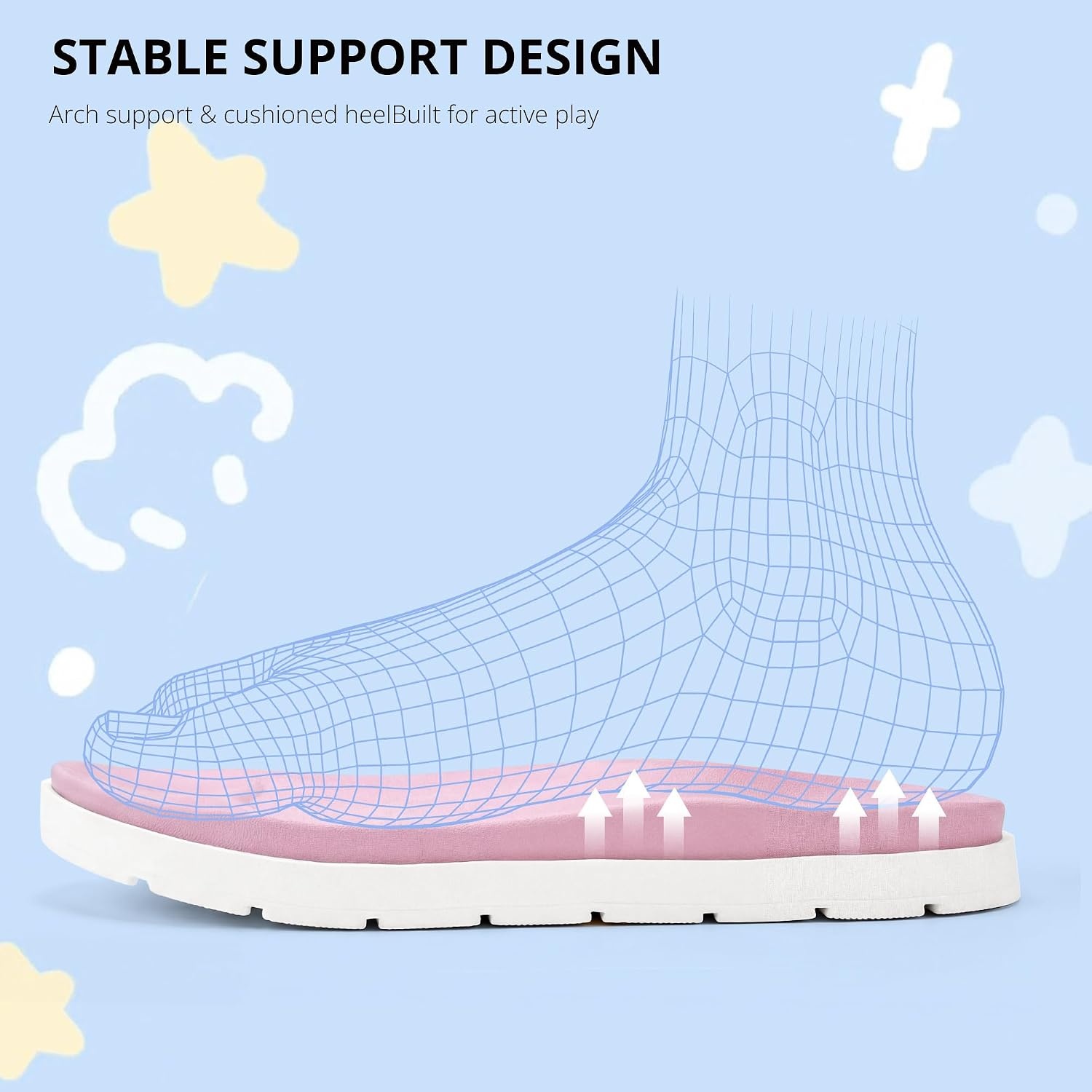 Stelle Girls Summer Casual Open-Toe Flat Toddler Kids Sandals | Triple Hook-and-Loop Straps Adjustable Fit Walking Outdoor Water Beach Play Lightweight Comfort Everyday Wear Girls & Boys(Rainbow)