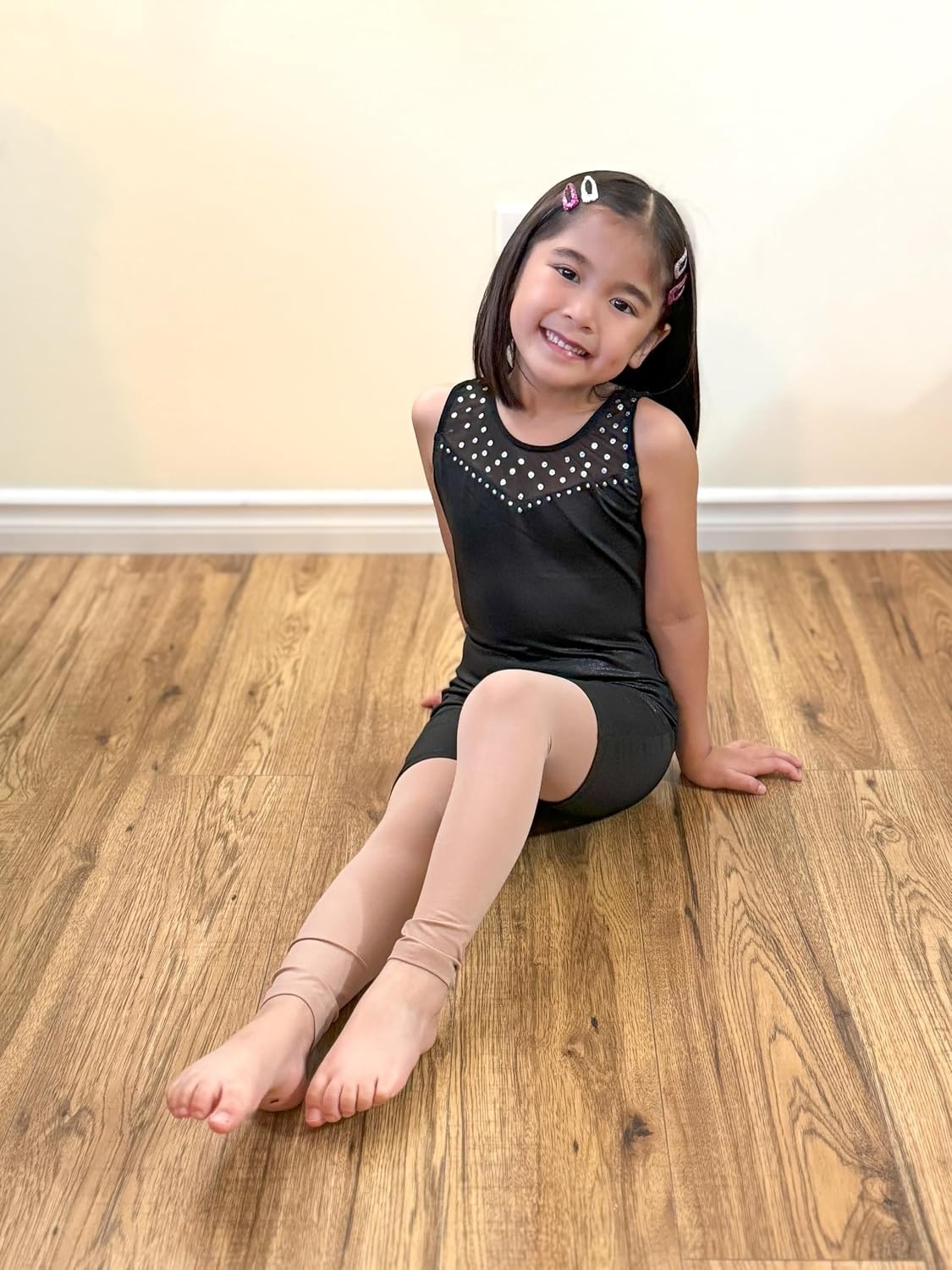 Stelle Girls’ Footless Ballet Tights for Dance Class Toddler Kids 2T-15Y(Tan)