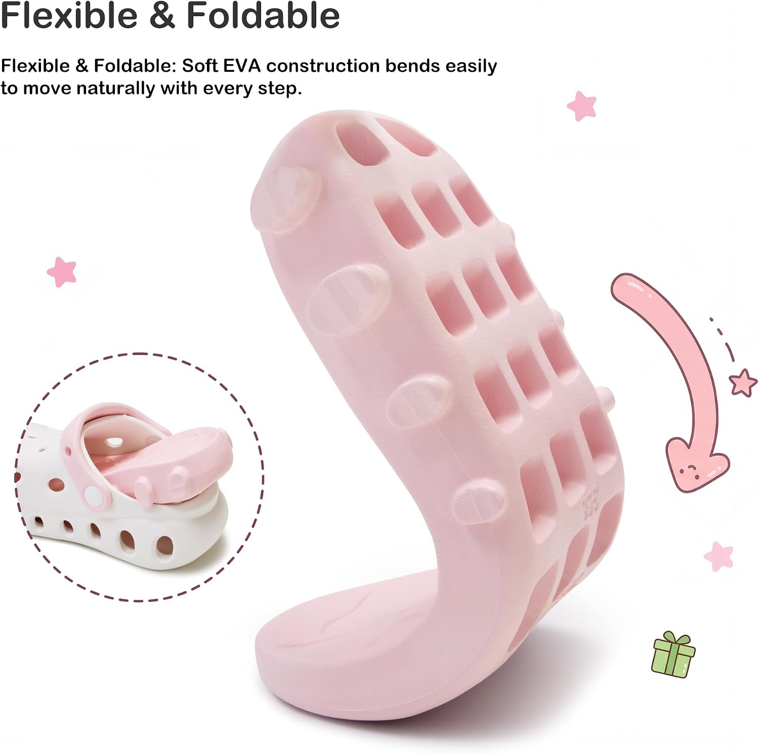Stelle Garden Clogs for Girls Sandals Kids Water Shoes | Beach Sandals,Pool Slides,Slip-on,Daily wear,Adjustable cute strap(Whipped Cream)