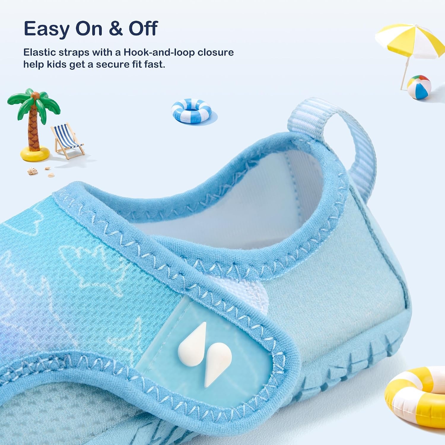 Stelle Toddler Water Shoes for Kids Girls Boys Swim Beach Hiking Pool Camping Essentials Non-Slip Barefoots(Blue Ombre)