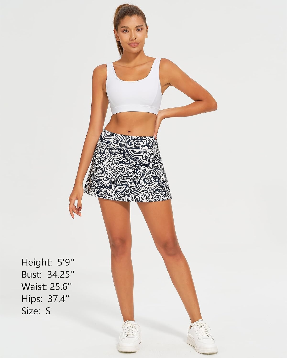 Stelle Women’s Tennis Golf Skirts High Waisted Athletic Skorts with Pockets | Built-In Shorts, Athletic Skirt, Tummy Control, Stretchy, Running, Pickleball, Workout, Casual, Skorts for Woman(Wavy Ink)