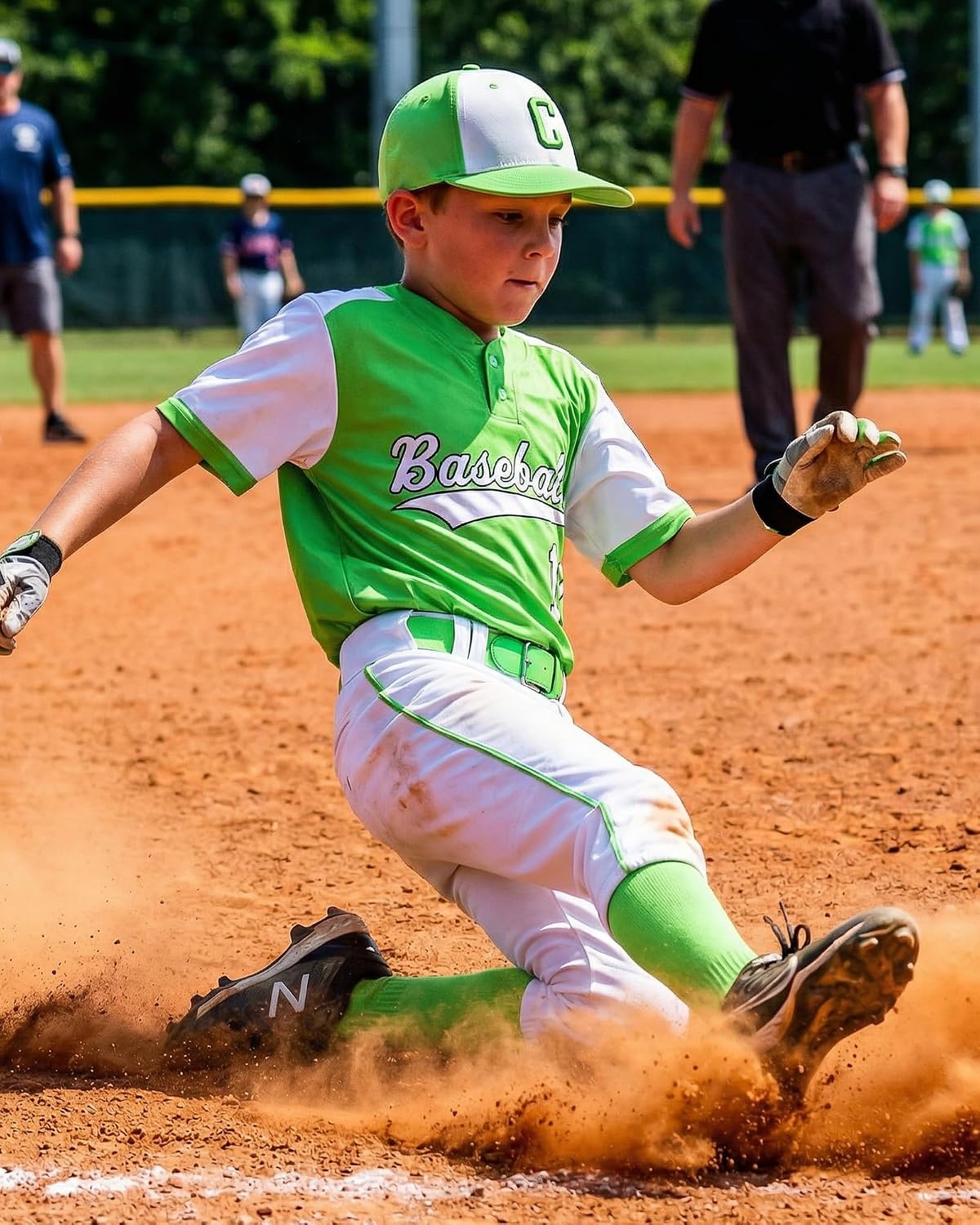 Stelle Baseball Softball Belt Elastic Adjustable Girls Boys Youth Adults | Secure Metal Buckle, Comfortable Stretch Fit, Fastpitch, Tee Ball, Uniform, Practice, Game Day, Durable, Women, Men(Neon Green)
