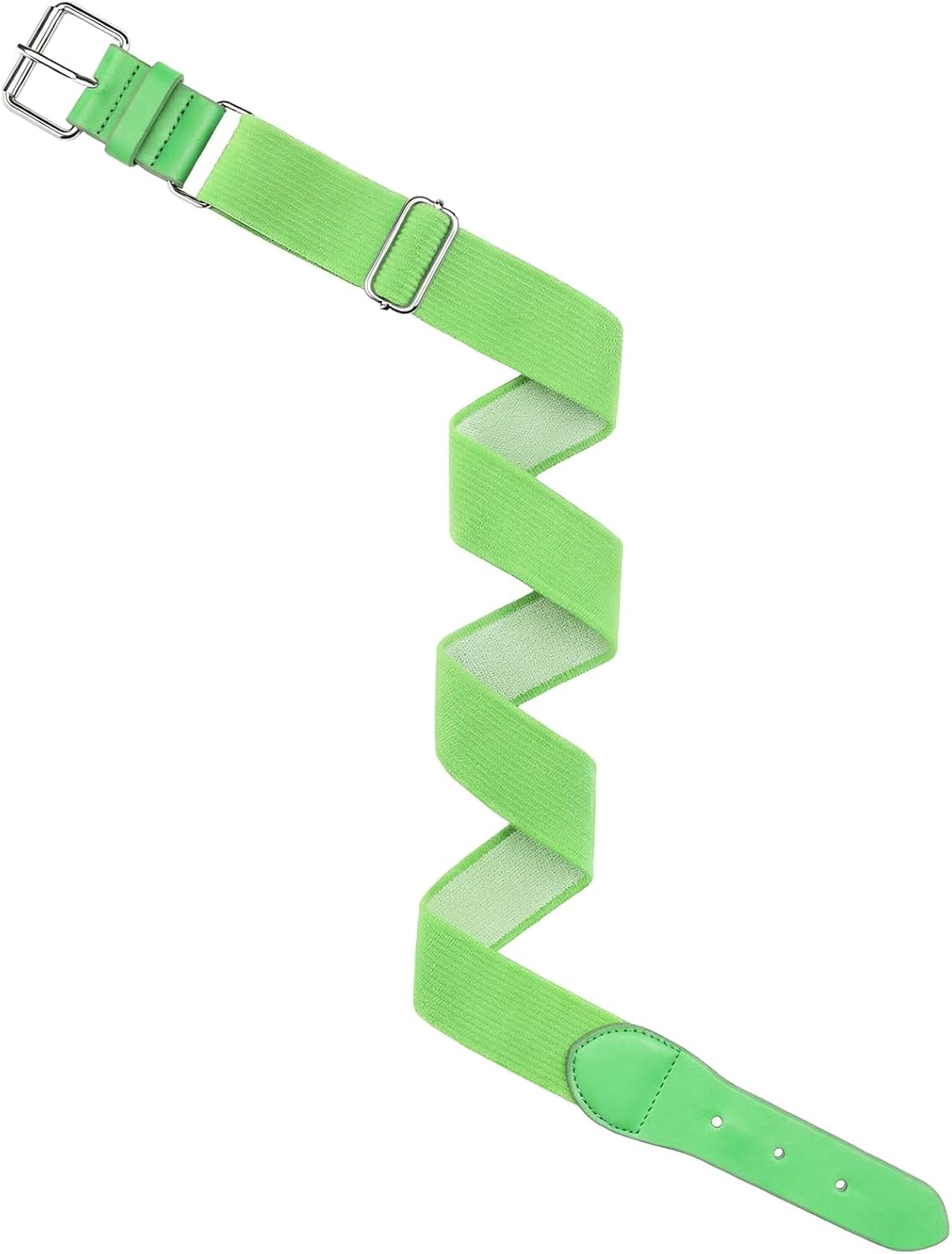 Stelle Baseball Softball Belt Elastic Adjustable Girls Boys Youth Adults | Secure Metal Buckle, Comfortable Stretch Fit, Fastpitch, Tee Ball, Uniform, Practice, Game Day, Durable, Women, Men(Neon Green)