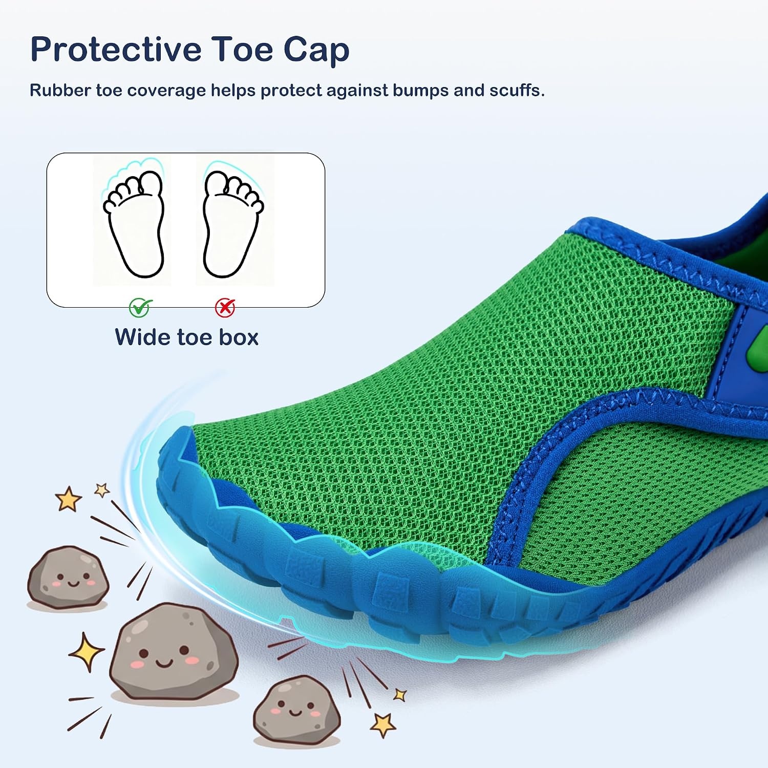 Stelle Toddler Water Shoes Kids Barefoot Non-Slip(Green)