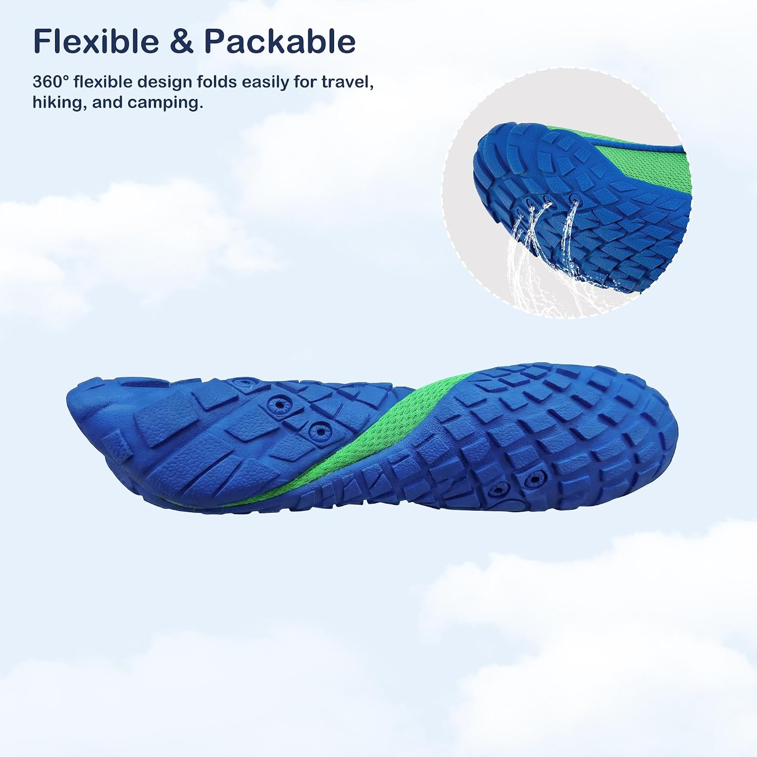 Stelle Toddler Water Shoes Kids Barefoot Non-Slip(Green)