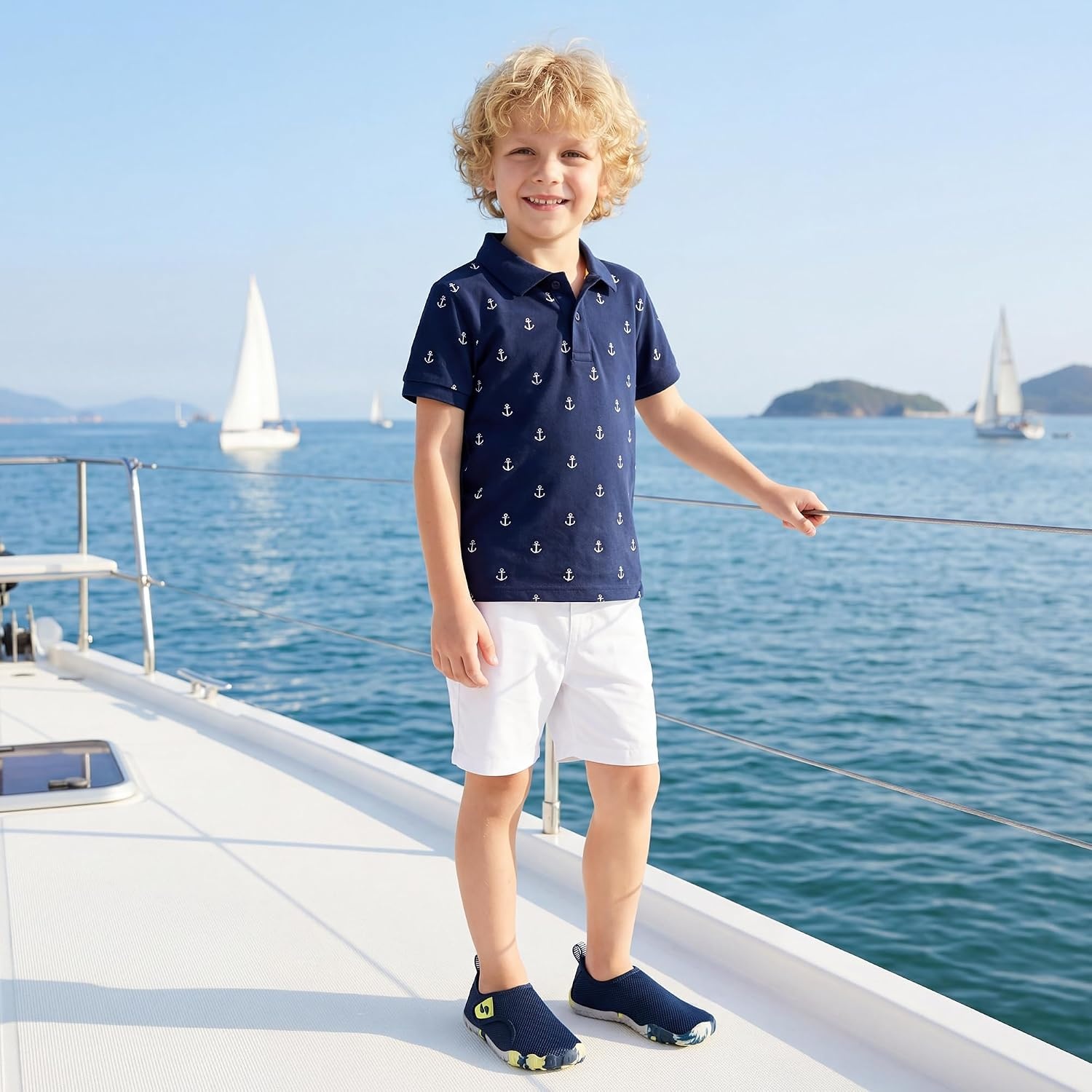Stelle Toddler Water Shoes Kids Barefoot Non-Slip(Navy)