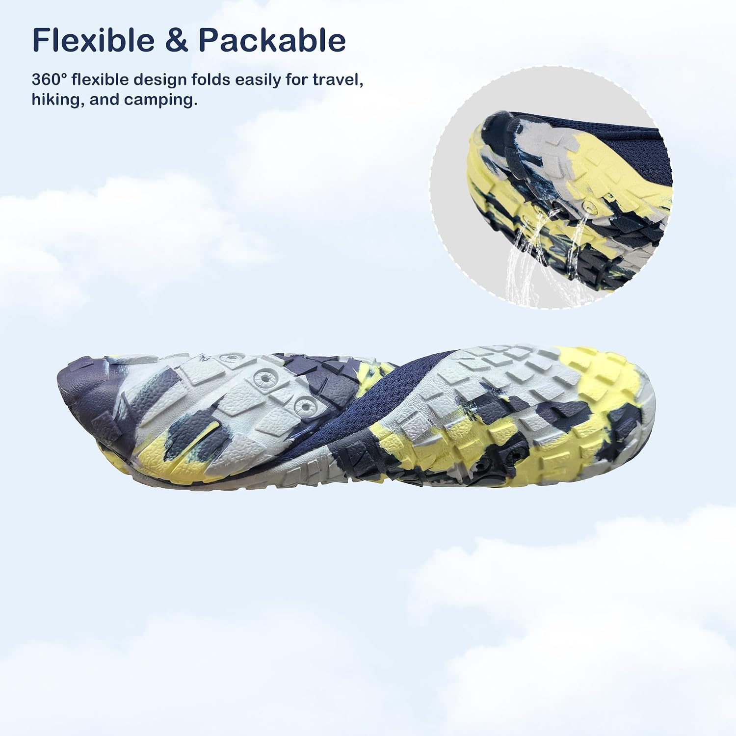 Stelle Toddler Water Shoes Kids Barefoot Non-Slip(Navy)