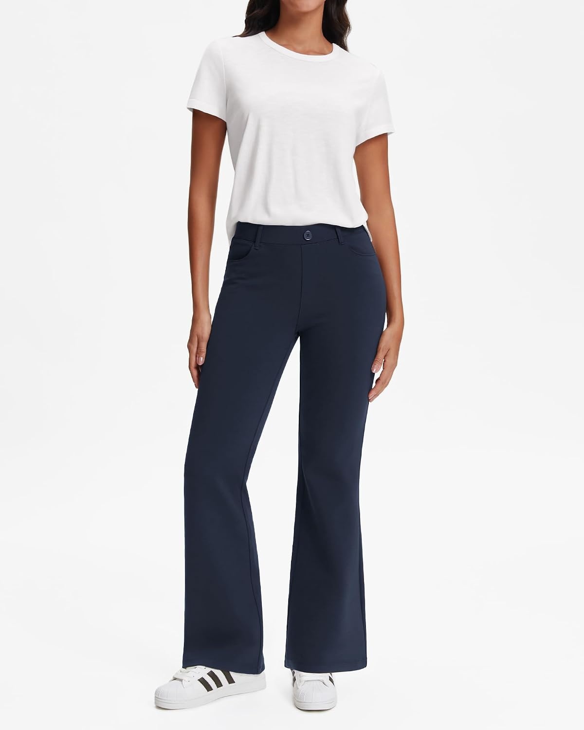 Stelle Women’s 30 Inch Bootcut Work Pants Stretch Business Casual Office | Pull-on waistband, Functional pockets, Wrinkle resistant, Office, Travel, Professional wear, All-day comfort(Navy)