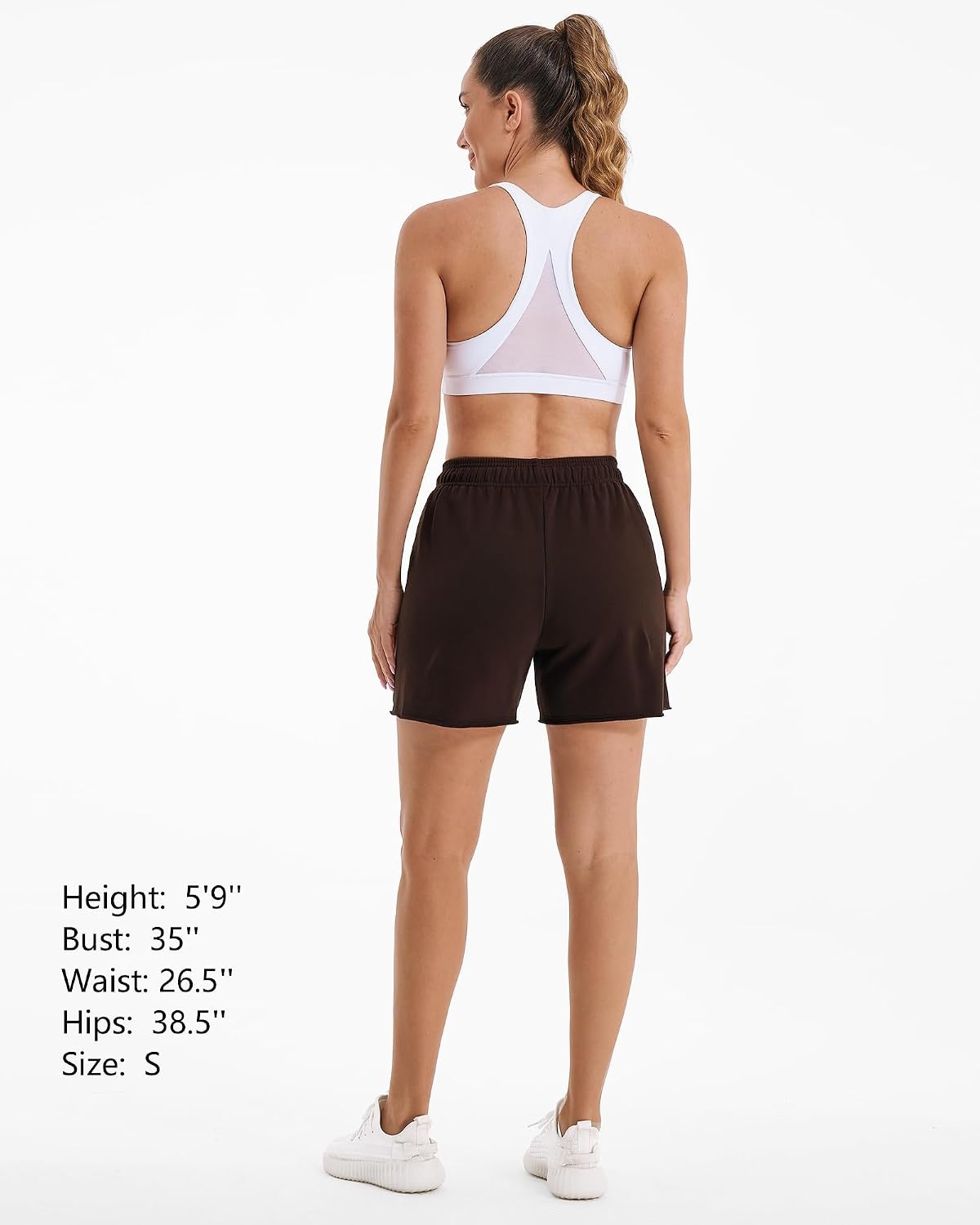 Stelle Women’s Sweat Shorts Casual Drawstring Shorts Comfy Cotton High Waisted Workout Lounge Shorts with Pockets(Coffee)