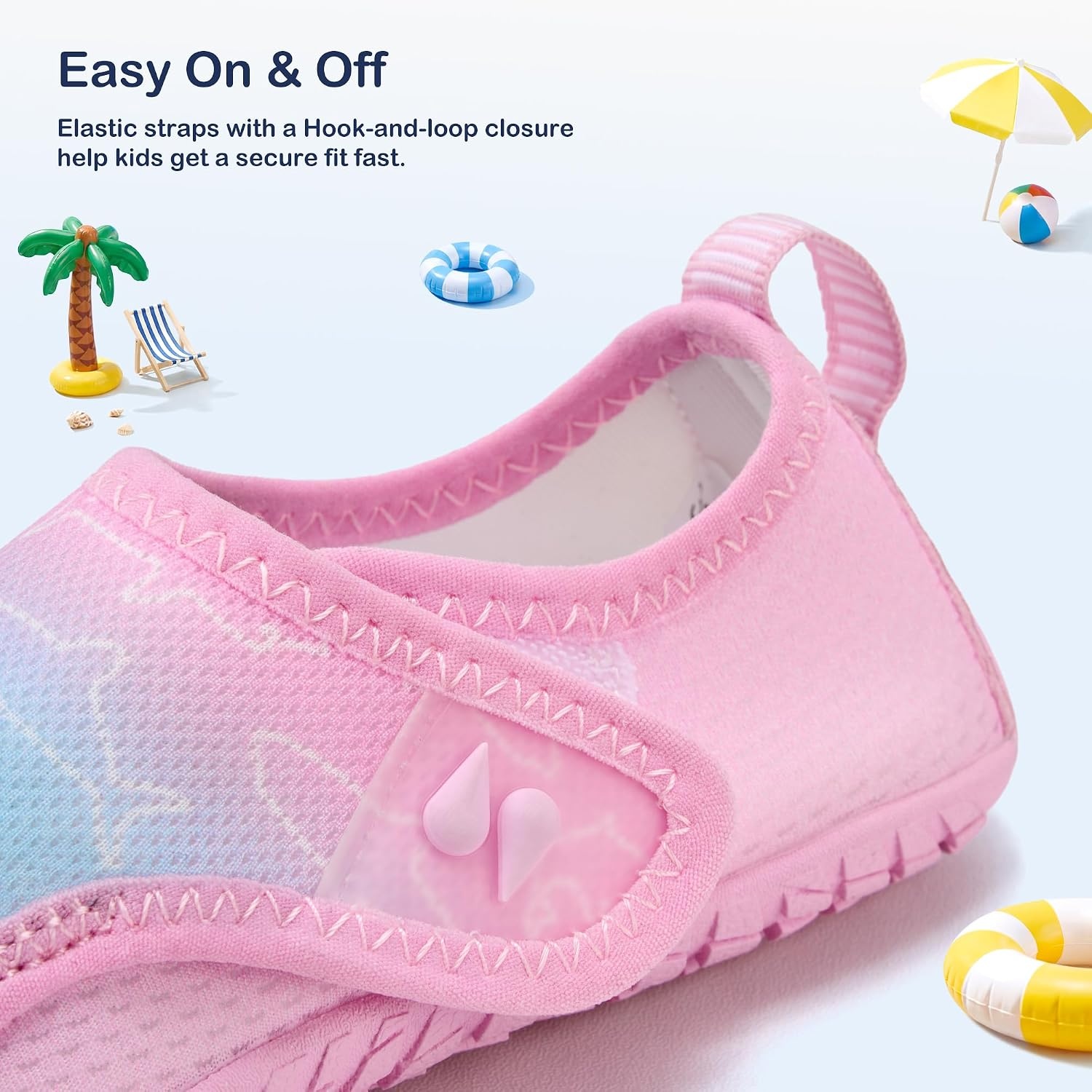 Stelle Toddler Water Shoes Kids Barefoot Non-Slip | Quick Dry Hook-and-Loop Strap with Built-In Drainage for Boys Girls-Natural Foot Movement, Beach Pool Swim Hiking Camping(Rainbow)