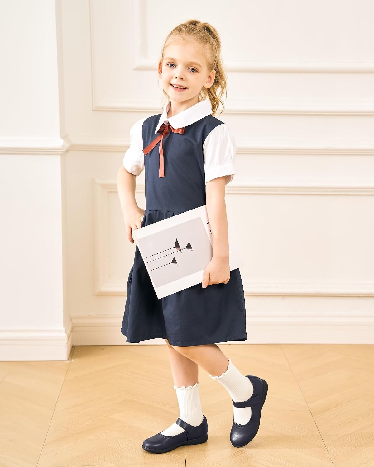Stelle Girls Ruffle Socks Uniform Dress Ankle Crew Sock 3/5/6 Pairs for Kid | Lettuce Edge Sock, Cotton, Frilly, Breathable Comfort, Sweet Frilly Trim, Soft, Stretchy, School, Toddler, Kid, 3-18 Years(3 Pairs-white)