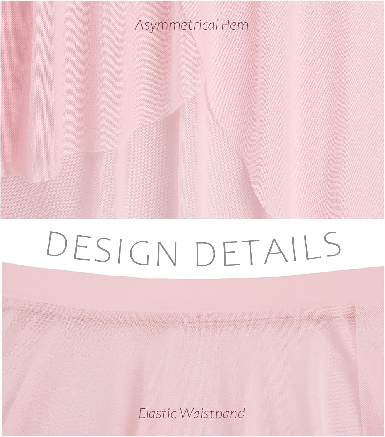 Stelle Women Ballet Skirt Chiffon Dance Wrap Skirt Mesh Sheer Pull On Skirt | Black/White/Pink Ballet Skirt Women, Pull on elastic waist, Chiffon ballet wrap skirt, Dance, Rehearsal, Recital, Studio wear(Ballet Pink)