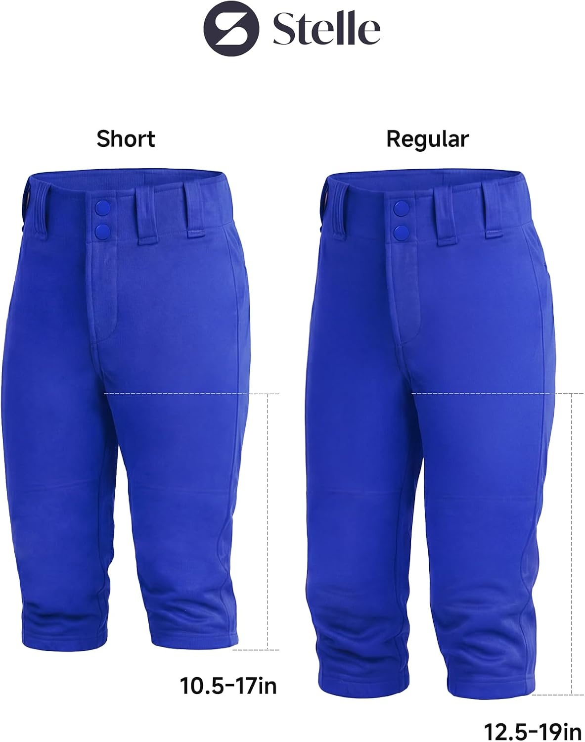 Stelle Girls Softball Pants Kids Knickers Knee-High Pants with Pockets for Youth Tee Ball & Fastpitch Style(Blue)