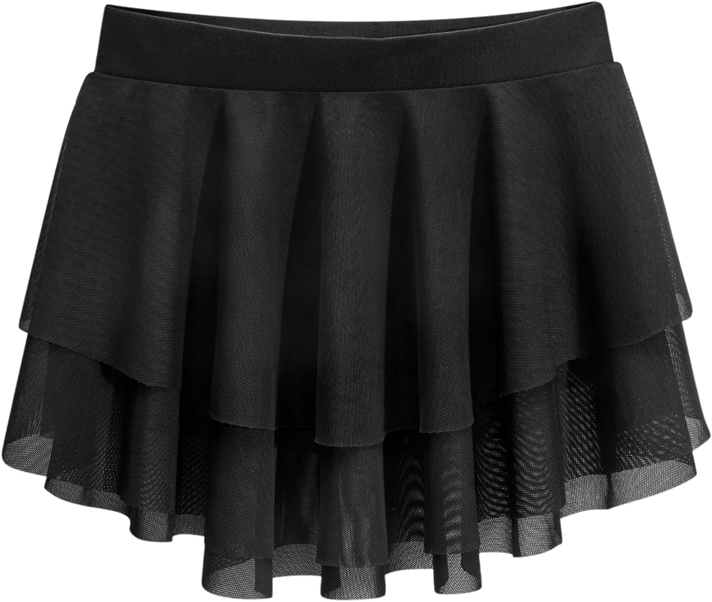 Stelle Girls Ballet Skirt Pull On Dance Wrap Skirt Kid Layered Ruffle Skirt | Girls black/pink/white/lavender/blue ballet skirt, Pull on elastic waist, Ballet skirts for girls, Dance, Studio, Performance(Black)