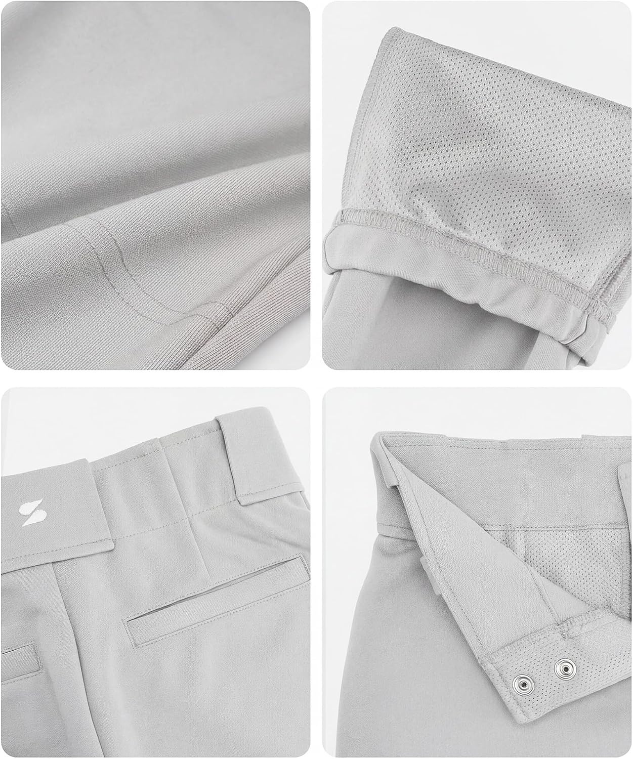 Stelle Girls Softball Pants Kids Knickers Knee-High Pants with Pockets for Youth Tee Ball & Fastpitch Style(Light Grey)