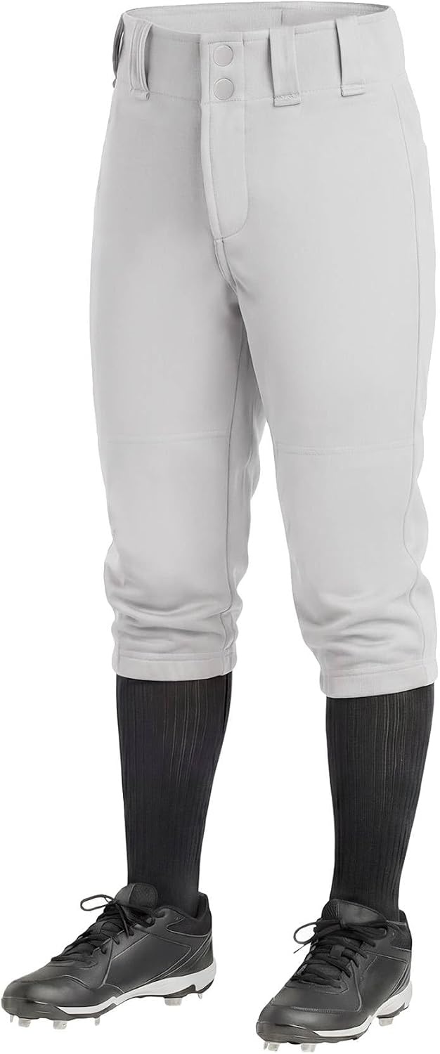 Stelle Girls Softball Pants Kids Knickers Knee-High Pants with Pockets for Youth Tee Ball & Fastpitch Style(Light Grey)