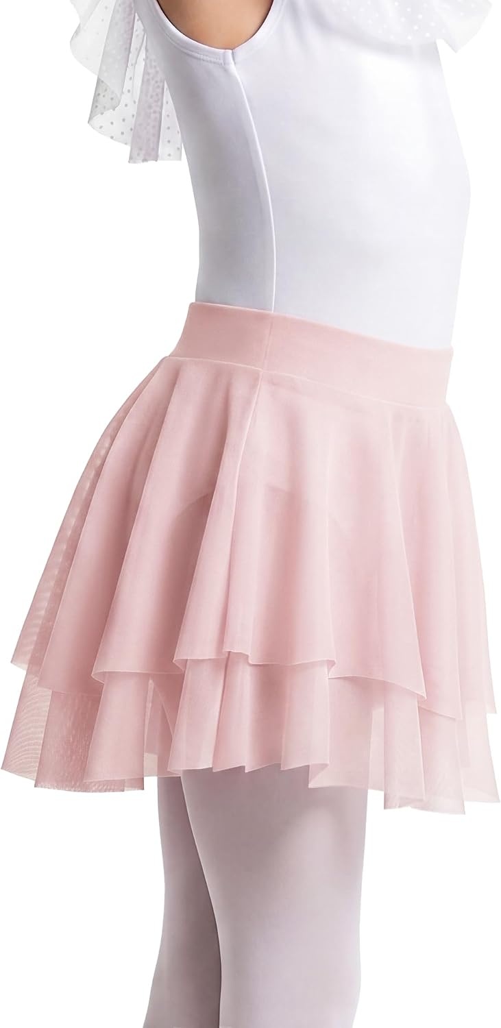 Stelle Girls Ballet Skirt Pull On Dance Wrap Skirt Kid Layered Ruffle Skirt | Girls black/pink/white/lavender/blue ballet skirt, Pull on elastic waist, Ballet skirts for girls, Dance, Studio, Performance(Ballet Pink)