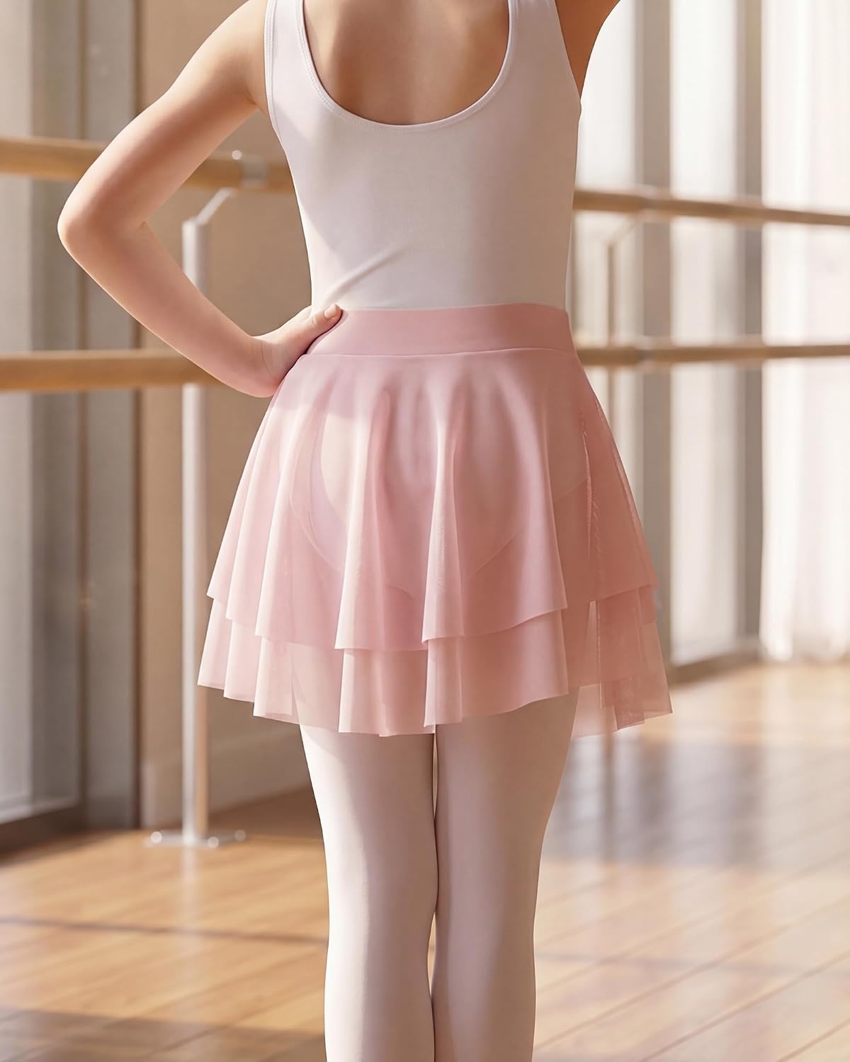 Stelle Girls Ballet Skirt Pull On Dance Wrap Skirt Kid Layered Ruffle Skirt | Girls black/pink/white/lavender/blue ballet skirt, Pull on elastic waist, Ballet skirts for girls, Dance, Studio, Performance(Ballet Pink)